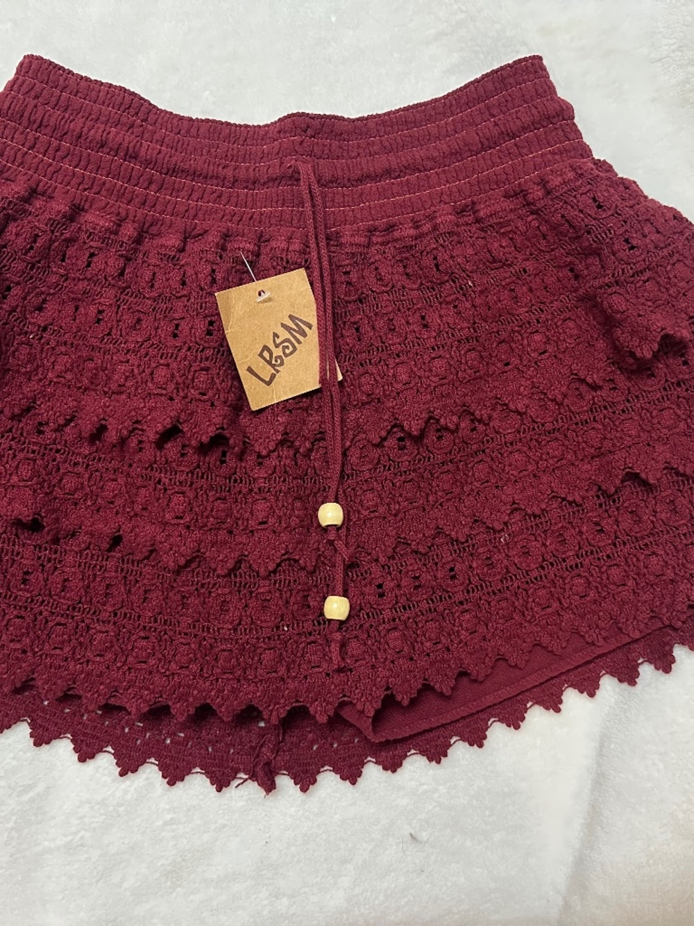skort burgundy lacy frill youth